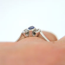 Load image into Gallery viewer, Marquise Sapphire and Diamond Ring in 9ct White Gold