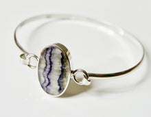 Load image into Gallery viewer, Blue John Silver Tension Bangle