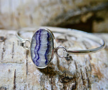Load image into Gallery viewer, Blue John Silver Tension Bangle