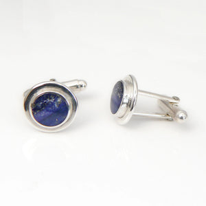 Lapis Lazuli Cufflinks Handmade in Silver
