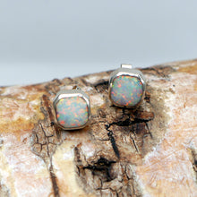 Load image into Gallery viewer, Opalite Stud Earrings  Square Design