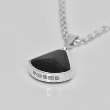 Load image into Gallery viewer, whitby jet and lapis lazuli pendant handmade in the UK