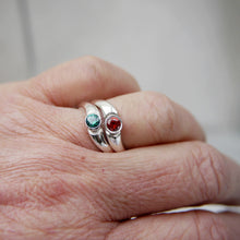 Load image into Gallery viewer, Cubic Zirconia Stackable Ring in Sterling Silver - Available in Different Colours