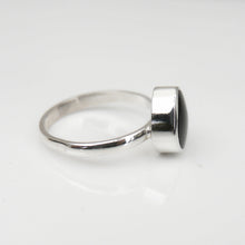 Load image into Gallery viewer, Whitby Jet Sterling Silver Ring Teardrop Design