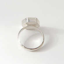 Load image into Gallery viewer, Opalite Silver Ring Hexagon Design