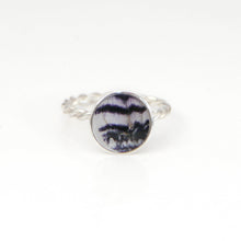 Load image into Gallery viewer, Blue John Rope Weave Silver Ring