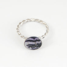 Load image into Gallery viewer, Blue John Rope Weave Silver Ring