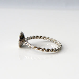 Opalite Rope Weave Silver Ring