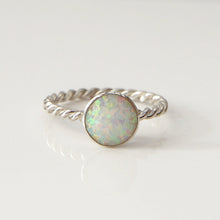 Load image into Gallery viewer, Opalite Rope Weave Silver Ring