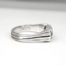 Load image into Gallery viewer, Whitby Jet Ring with Cubic Zirconia