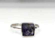 Load image into Gallery viewer, Blue John Silver Ring Square Design