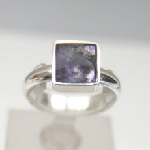 Load image into Gallery viewer, Blue John Silver Ring Square Design