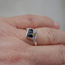 Load image into Gallery viewer, Blue John Silver Ring Square Design