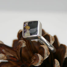 Load image into Gallery viewer, Blue John Silver Ring Square Design