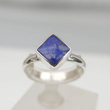Load image into Gallery viewer, Lapis Lazuli Square Silver Ring