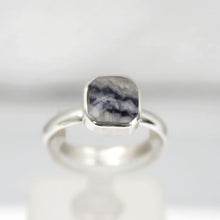 Load image into Gallery viewer, Blue John Silver Ring Square Design