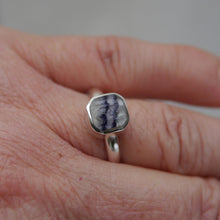 Load image into Gallery viewer, Blue John Silver Ring Square Design