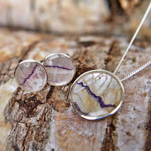 Load image into Gallery viewer, Blue John Pendant and Earrings Gift Set
