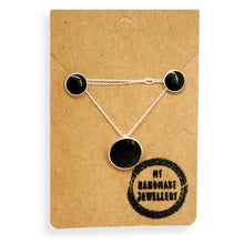 Load image into Gallery viewer, Whitby Jet Pendant and Earrings Gift Set