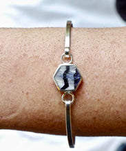 Load image into Gallery viewer, Blue John Silver Tension Bangle