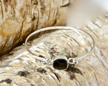 Load image into Gallery viewer, Whitby Jet Tension Bangle Rounded Square Design
