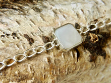 Load image into Gallery viewer, Blue John & Mother of Pearl Reversible Silver Chain Bracelet