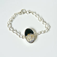 Load image into Gallery viewer, Blue John & Jet Reversible Silver Chain Bracelet