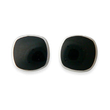 Load image into Gallery viewer, Whitby Jet Silver Stud Earrings