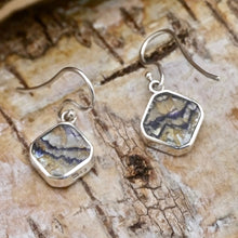 Load image into Gallery viewer, blue john silver drop earring square design