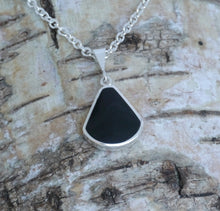 Load image into Gallery viewer, Lapis Lazuli & Jet Double Sided Pendant Fan Shape