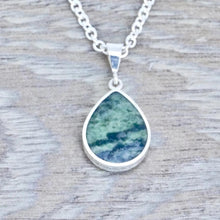 Load image into Gallery viewer, Connemara Marble &amp; Labradorite Double Sided Pendant Pear Design