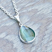 Load image into Gallery viewer, labradorite silver pendant with connemara - handmade in the UK
