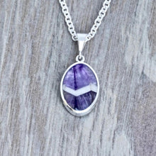 Load image into Gallery viewer, amethyst lace silver pendant - handmade in the UK