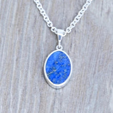 Load image into Gallery viewer, Lapis Lazuli &amp; Blue John Double Sided Pendant Oval Design