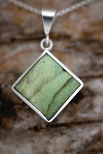 Load image into Gallery viewer, Blue John & Labradorite Double Sided Square Pendant