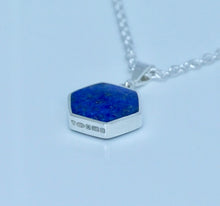 Load image into Gallery viewer, Blue John & Lapis Lazuli Pendant Hexagon Design