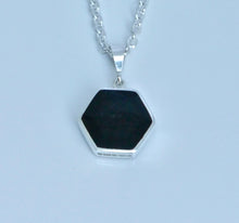 Load image into Gallery viewer, Goldstone & Whitby Jet Pendant Hexagon Design