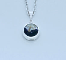 Load image into Gallery viewer, Blue John & Jet Double Sided Round Pendant