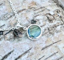 Load image into Gallery viewer, Labradorite & Blue John Double Sided Round Pendant