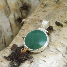 Load image into Gallery viewer, verdite double sided pendant with jet