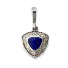 Load image into Gallery viewer, lapis lazuli silver triangle pendant