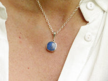 Load image into Gallery viewer, lapis lazuli cushion cut pendant silver