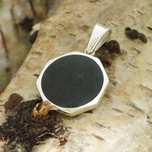 Load image into Gallery viewer, Whitby Jet and Amethyst Reversible Pendant