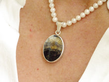 Load image into Gallery viewer, Blue John & Lapis Lazuli Reversible Pendant Oval