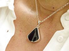 Load image into Gallery viewer, Ammonite & Whitby Jet Double Sided Pendant