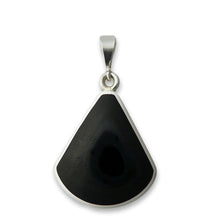 Load image into Gallery viewer, whitby jet ammonite reversible pendant by my handmade jewellery