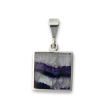Load image into Gallery viewer, blue john square pendant by my handmade jewellery