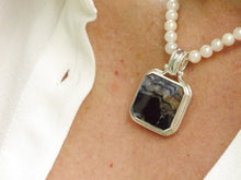Load image into Gallery viewer, Agate & Blue John Double-Sided Silver Pendant