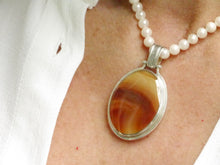 Load image into Gallery viewer, Agate & Blue John Reversible Pendant Oval Design