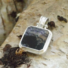 Load image into Gallery viewer, blue john handmade sterling silver pendant
